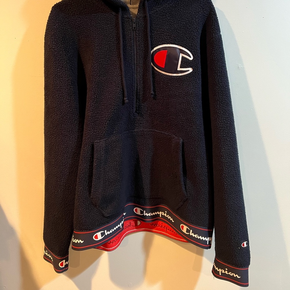 CHAMPION - FLUFFY QUARTER ZIP HOODIE (L)